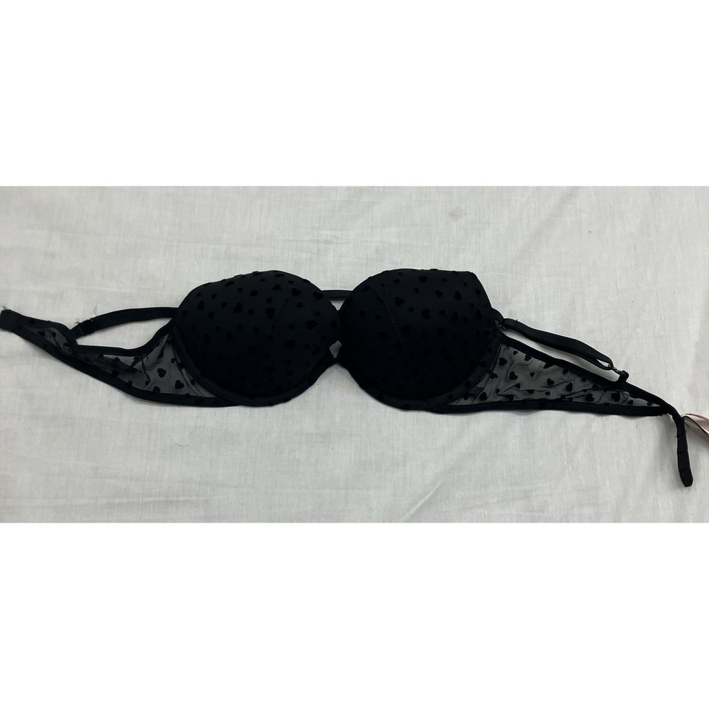 Victory Secret 36B Black Hearts! Beautiful Bra - Picture 2 of 5